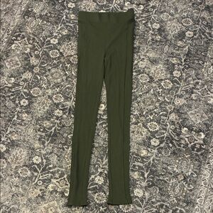 NEW Naked Wardrobe Olive Green Ribbed Leggings